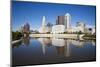 Columbus, Ohio Skyline Reflected in the Scioto River.  Columbus is the Capital of Ohio-pdb1-Mounted Photographic Print