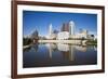 Columbus, Ohio Skyline Reflected in the Scioto River.  Columbus is the Capital of Ohio-pdb1-Framed Photographic Print