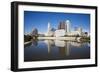 Columbus, Ohio Skyline Reflected in the Scioto River.  Columbus is the Capital of Ohio-pdb1-Framed Photographic Print