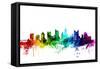 Columbus Ohio Skyline-Michael Tompsett-Framed Stretched Canvas