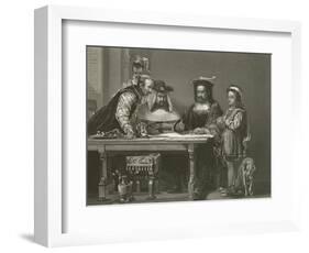 Columbus Planning the Discovery of America, 15th Century-Sir David Wilkie-Framed Giclee Print