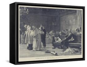 Columbus Refuting the Dominican Friars in the Conferences at Salamanca-Nicolo Barabino-Framed Stretched Canvas