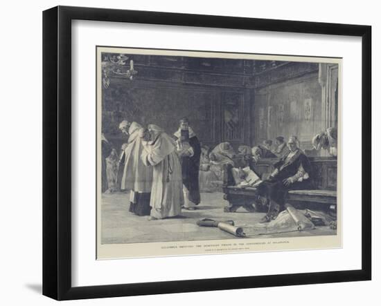 Columbus Refuting the Dominican Friars in the Conferences at Salamanca-Nicolo Barabino-Framed Giclee Print