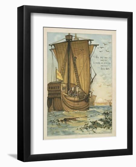 Columbus Sailing Through the Sargasso Sea-Andrew Melrose-Framed Giclee Print