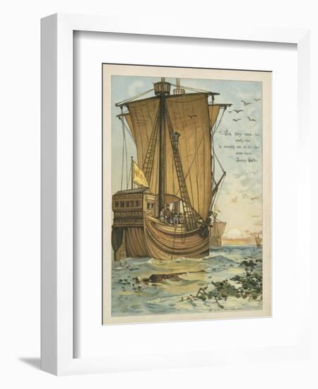 Columbus Sailing Through the Sargasso Sea-Andrew Melrose-Framed Giclee Print