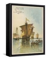 Columbus Setting Sail for the New World-Andrew Melrose-Framed Stretched Canvas