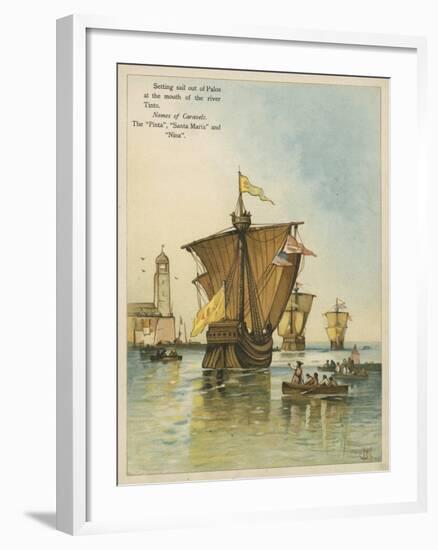 Columbus Setting Sail for the New World-Andrew Melrose-Framed Giclee Print