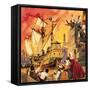 Columbus Setting Sail in the Santa Maria in August 1492-Mcbride-Framed Stretched Canvas