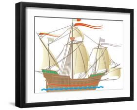 Columbus Ship Santa Maria-Vadymg-Framed Art Print
