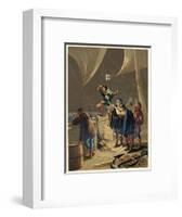 Columbus Sights Land from the Prow of the Pinta-null-Framed Art Print