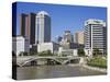 Columbus Skyline and Scioto River, Columbus, Ohio, United States of America, North America-Richard Cummins-Stretched Canvas