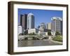 Columbus Skyline and Scioto River, Columbus, Ohio, United States of America, North America-Richard Cummins-Framed Photographic Print