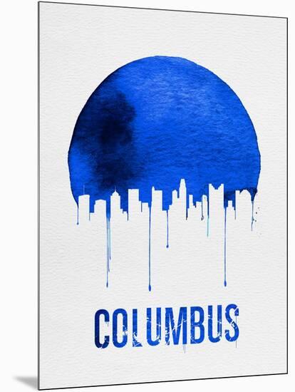 Columbus Skyline Blue-null-Mounted Art Print