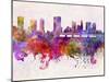 Columbus Skyline in Watercolor Background-paulrommer-Mounted Art Print