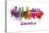 Columbus Skyline in Watercolor-paulrommer-Stretched Canvas