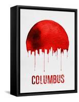 Columbus Skyline Red-null-Framed Stretched Canvas