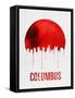 Columbus Skyline Red-null-Framed Stretched Canvas