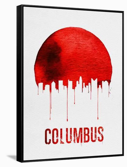 Columbus Skyline Red-null-Framed Stretched Canvas