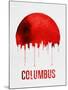 Columbus Skyline Red-null-Mounted Art Print