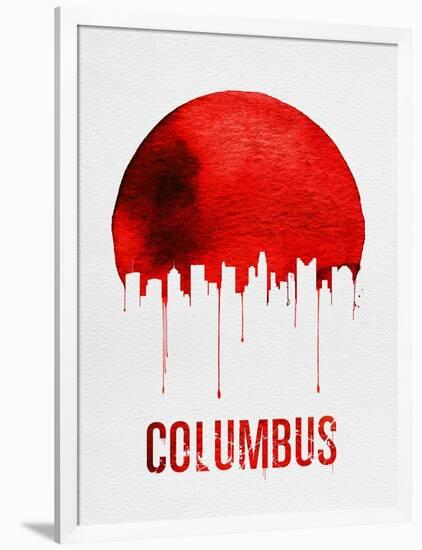 Columbus Skyline Red-null-Framed Art Print