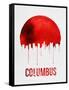 Columbus Skyline Red-null-Framed Stretched Canvas