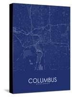 Columbus, United States of America Blue Map-null-Stretched Canvas