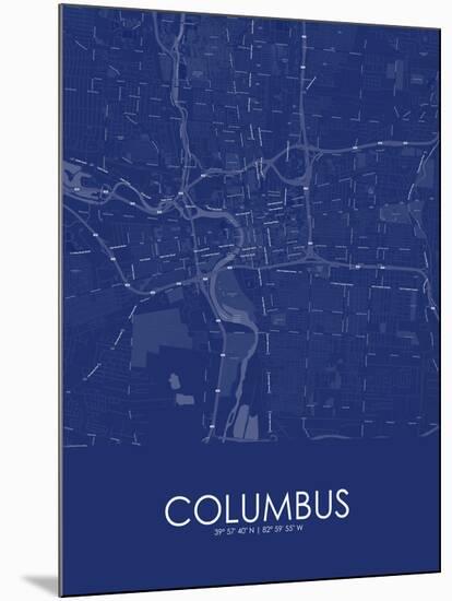 Columbus, United States of America Blue Map-null-Mounted Poster