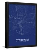 Columbus, United States of America Blue Map-null-Framed Poster