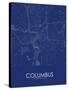 Columbus, United States of America Blue Map-null-Stretched Canvas