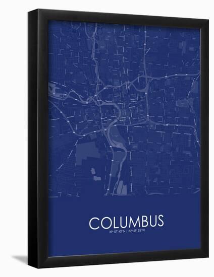 Columbus, United States of America Blue Map-null-Framed Poster