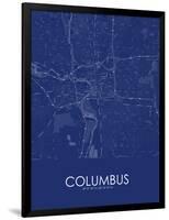 Columbus, United States of America Blue Map-null-Framed Poster