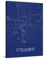 Columbus, United States of America Blue Map-null-Stretched Canvas