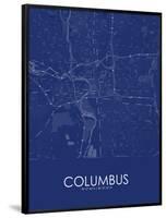 Columbus, United States of America Blue Map-null-Framed Poster