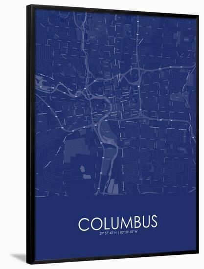 Columbus, United States of America Blue Map-null-Framed Poster