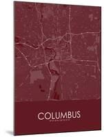 Columbus, United States of America Red Map-null-Mounted Poster