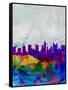 Columbus Watercolor Skyline-NaxArt-Framed Stretched Canvas