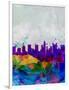 Columbus Watercolor Skyline-NaxArt-Framed Art Print