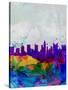 Columbus Watercolor Skyline-NaxArt-Stretched Canvas