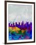 Columbus Watercolor Skyline-NaxArt-Framed Art Print