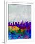 Columbus Watercolor Skyline-NaxArt-Framed Art Print