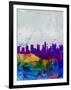 Columbus Watercolor Skyline-NaxArt-Framed Art Print