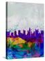 Columbus Watercolor Skyline-NaxArt-Stretched Canvas