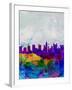 Columbus Watercolor Skyline-NaxArt-Framed Art Print