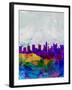 Columbus Watercolor Skyline-NaxArt-Framed Art Print