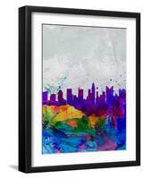 Columbus Watercolor Skyline-NaxArt-Framed Art Print