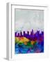 Columbus Watercolor Skyline-NaxArt-Framed Art Print