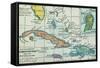 Columbus: West Indies Map-null-Framed Stretched Canvas