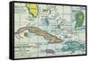 Columbus: West Indies Map-null-Framed Stretched Canvas