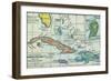 Columbus: West Indies Map-null-Framed Giclee Print