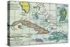 Columbus: West Indies Map-null-Stretched Canvas